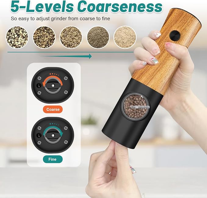 Electric Salt and Pepper Grinder Set - Image 3