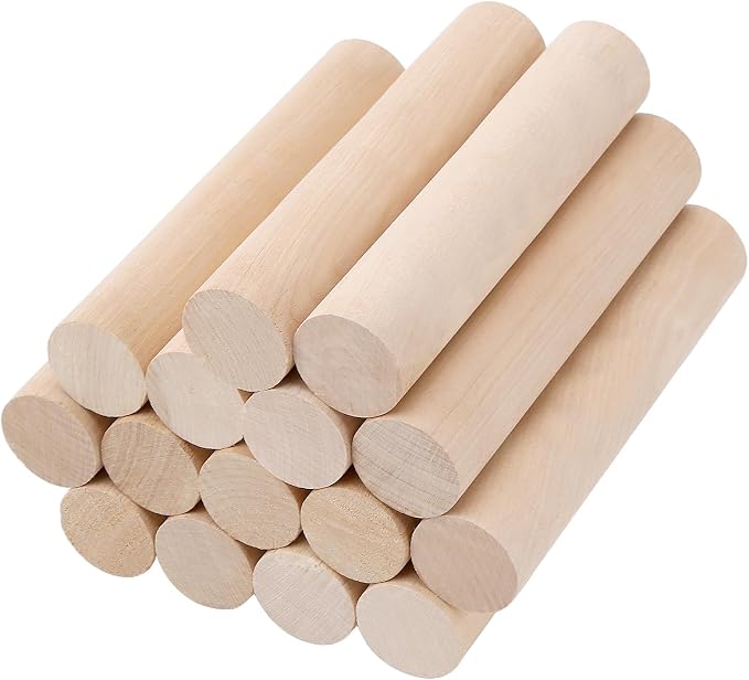 Wooden Rolling Pin Set, 6 x 1.2 Inch Mini Dough Rollers by SENJEOK