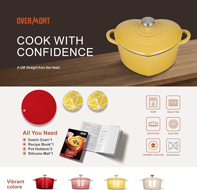 Overmont Enameled Cast Iron Dutch Oven - Image 6