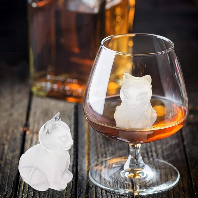 4 Cavities 3D Cat Ice Cube Molds, Cute Cat Shape Ice Mold, Large Ice Cube Tray - Image 6