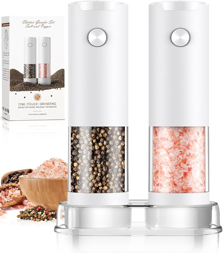 Electric Salt and Pepper Grinder Set Automatic Battery Pepper Mill Shakers by ioion