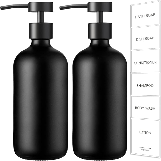 GMISUN Black Soap Dispenser, 2 Pack Matte Black Hand Soap Dispensers by GMISUN