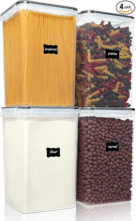 Vtopmart Extra Large Tall Airtight Food Storage Containers, 4 Pieces 5.9qt/6.5L by Vtopmart