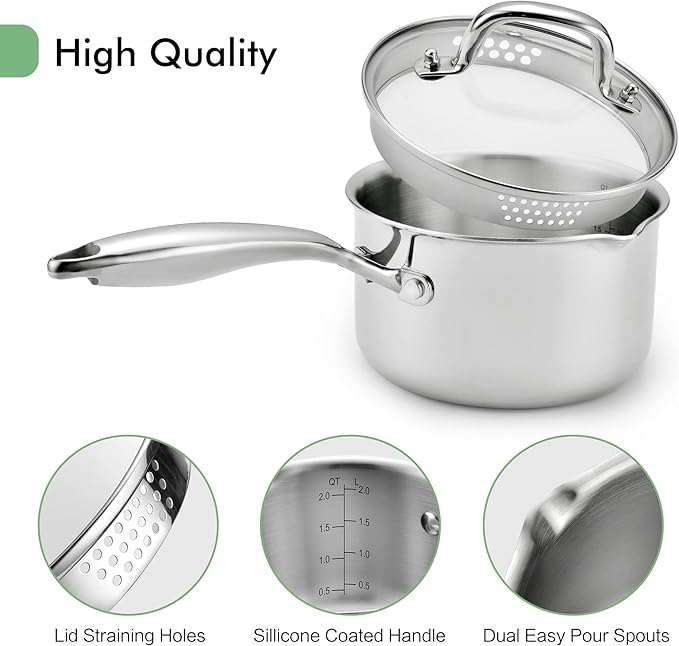 3.5 Quart Stainless Steel Pot Saucepan - Image 4