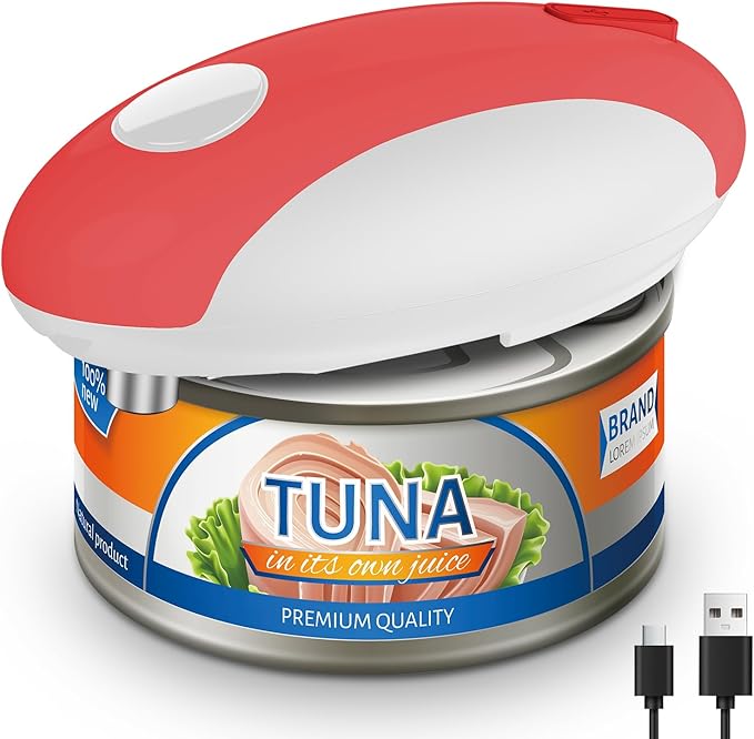 USB Rechargeable Electric Can Opener – Battery Operated, One Touch Automatic by CEVING