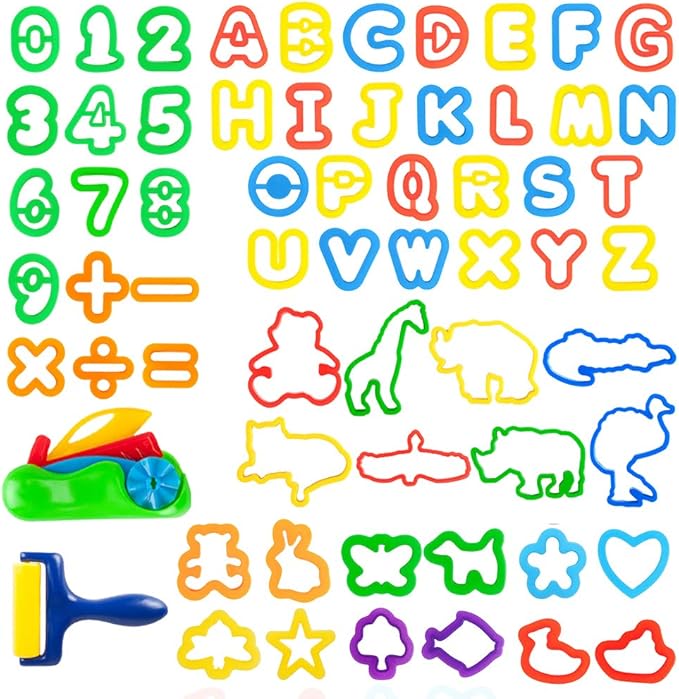 Kids Letter Molds Tools Set，Numeral Various Plastic Animal Molds by Pecopcock