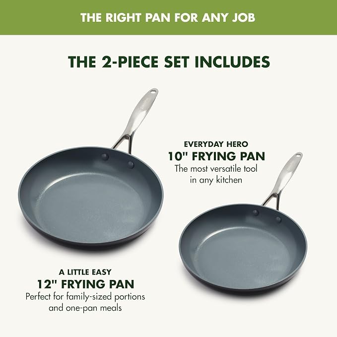 GreenPan Valencia Pro Hard Anodized Healthy Ceramic Nonstick 10" and 12" Frying - Image 4
