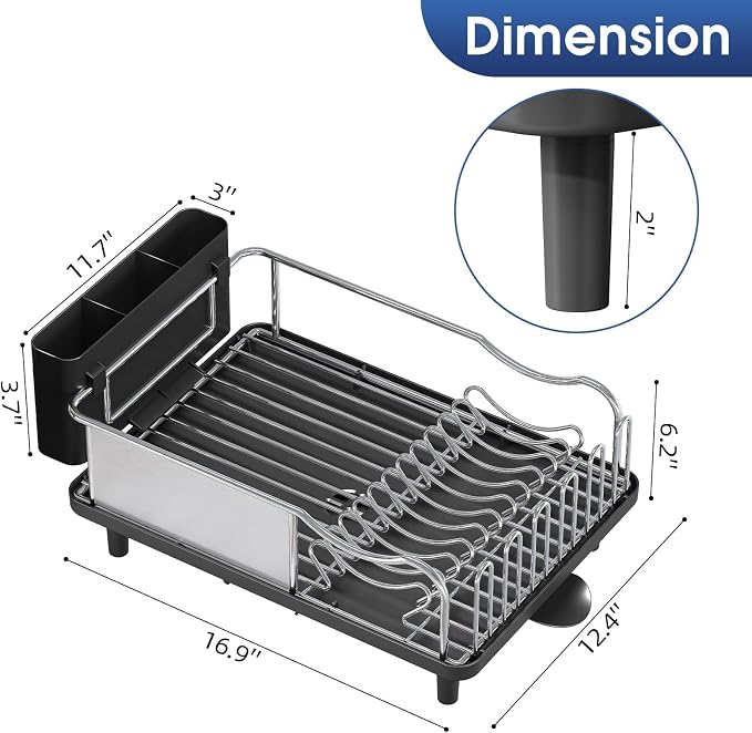 Urackify Stainless Steel Dish Drying Rack - Image 7