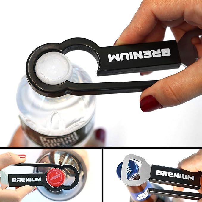 Multifunctional Bottle Opener for Water and Beer, Plastic Water Bottles by Brenium