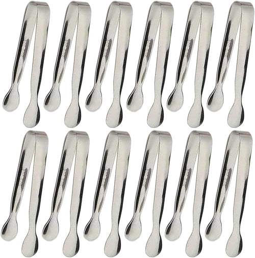12PCS Ice Tongs Mini Sugar Tongs 4.25Inch Stainless Steel Small Serving Tong by Sunenlyst