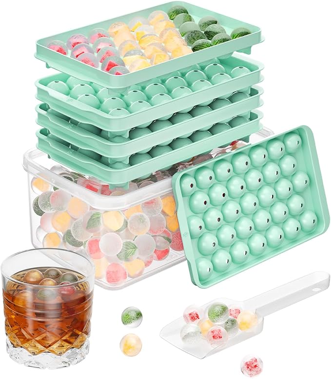 Optish 3 Pack Ice Trays for Freezer, Round Ice Cube Mold, Circle Ice Maker for by Optish