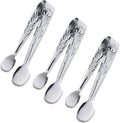 3PCS Mini Serving Tongs, 4Inch Rose Stainless Steel Sugar Cube Tongs, Sliver by Sunenlyst