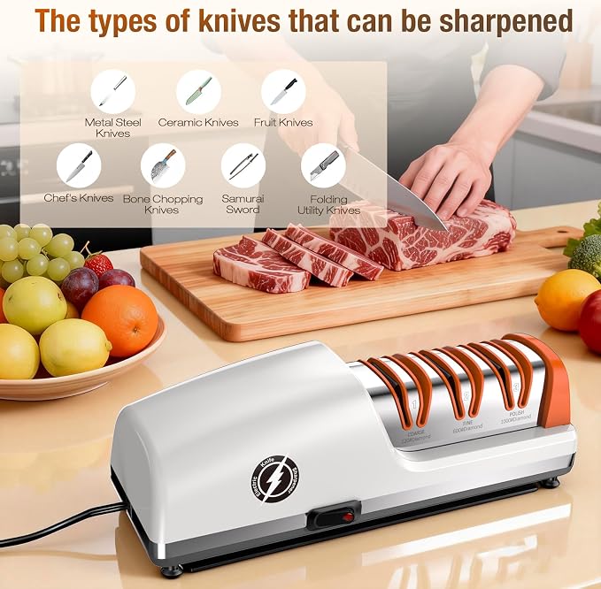 Replaceable Sharpener Electric Knife Sharpener, 3-Stage - Image 6