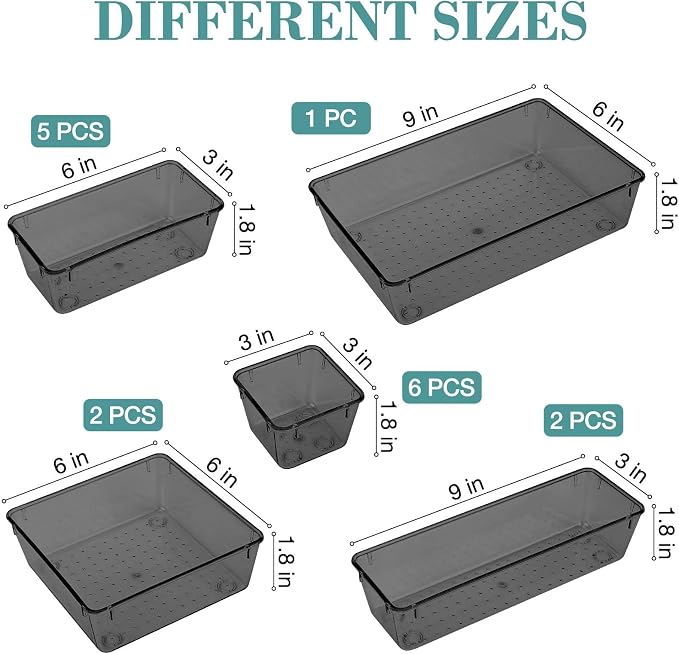 StorMiracle 16 PCS Drawer Organizer Set, 5 Varied Size Bathroom and kitchen - Image 2