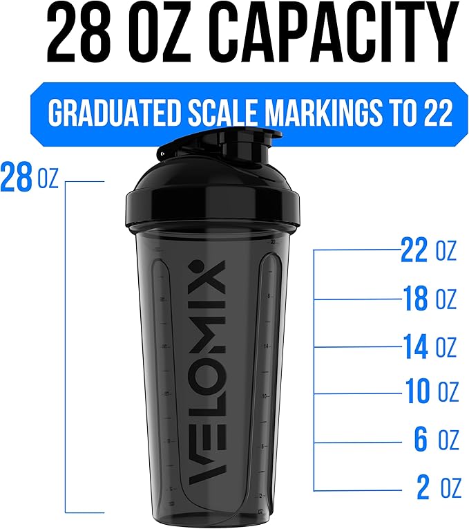 VELOMIX -2 Pack- 28 oz Protein Shaker Bottles - Image 3