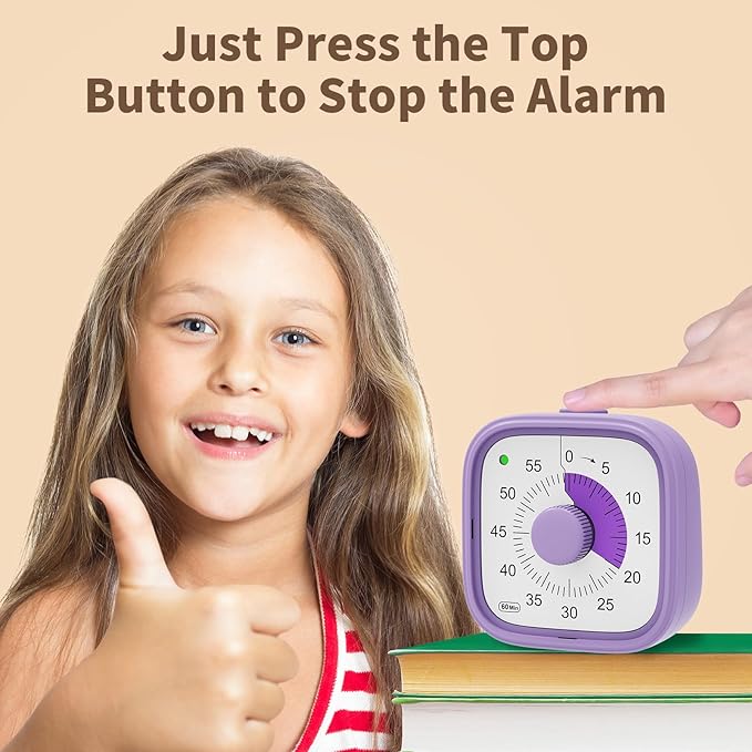 ADHD Timer, Pomodoro Timers for Kids Adults, 60-Minute Countdown Desk Timer for - Image 6
