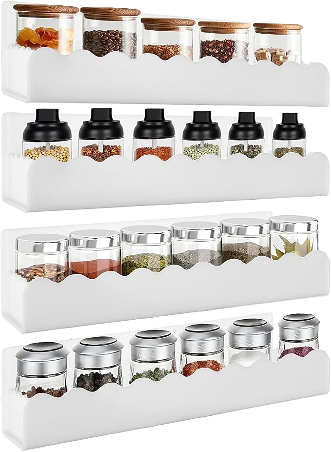 12 inch Spice Rack Wall Mounted, 4 Pack Spice Organizer Shelf by Douildhaiy