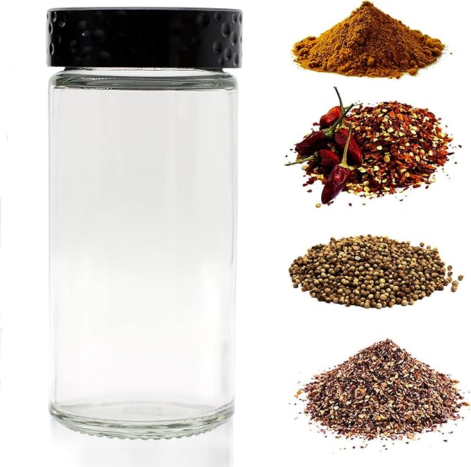 Tianifa 6pcs Black Spice Jars, 3 oz Glass Seasoning Bottles, Spices Container - Image 6