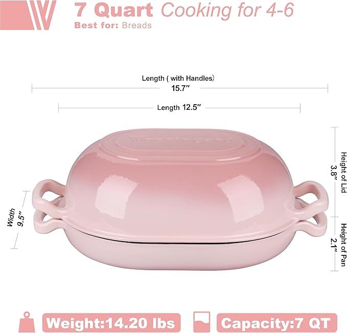 VORRINGARD Enameled Cast Iron Sourdough Bread Oven, Dutch Oven, Loaf Cast Iron - Image 2