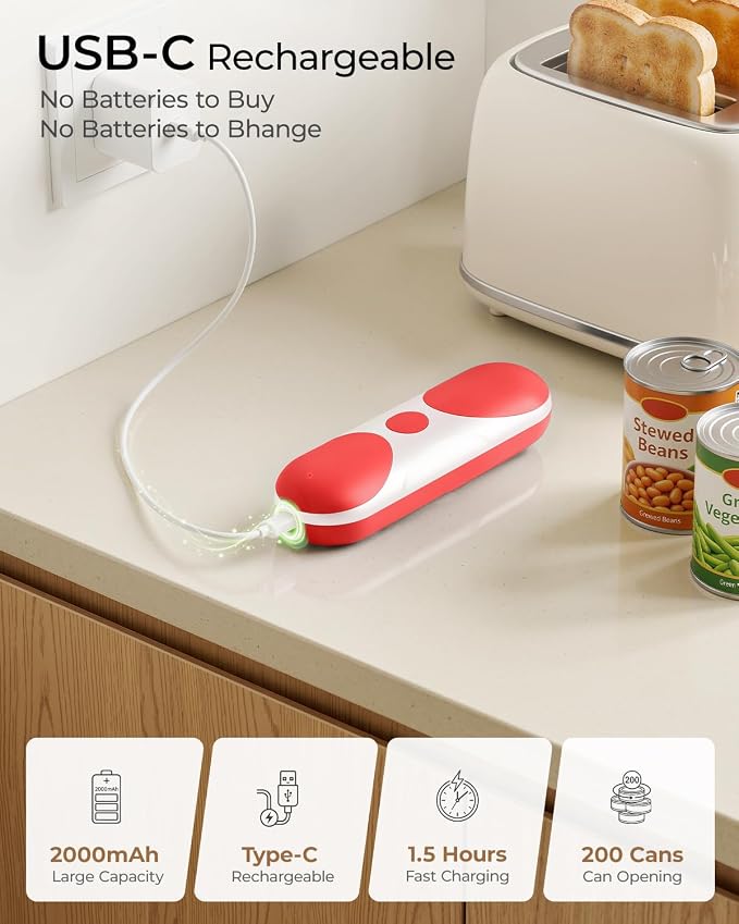 Electric Can Opener, One-Touch Automatic Can Opener, USB Rechargeable Electric - Image 3