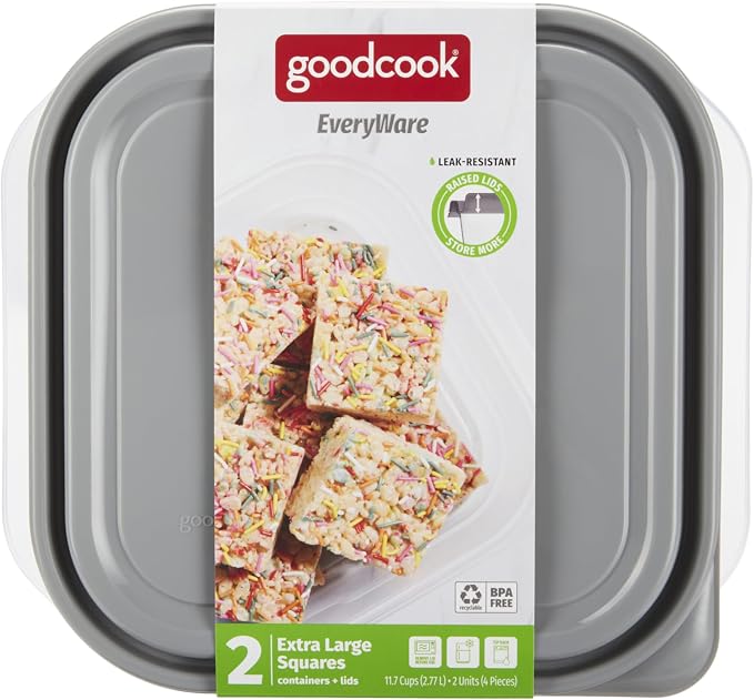GoodCook EveryWare Extra Large Square Food Storage Container, 2 Pack, BPA Free - Image 8