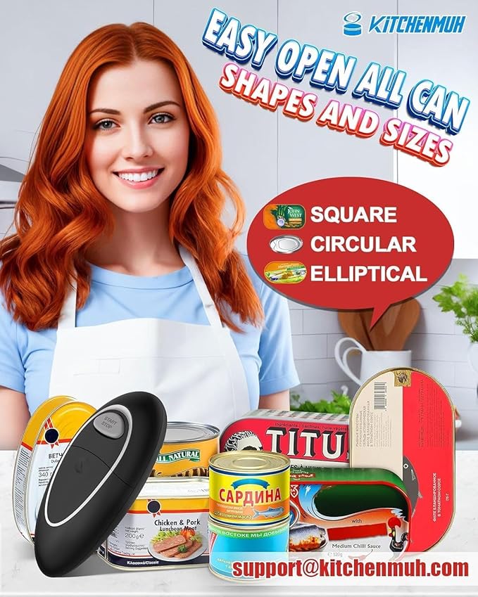 One Touch Electric Can Opener Fits All Can Sizes - Image 4