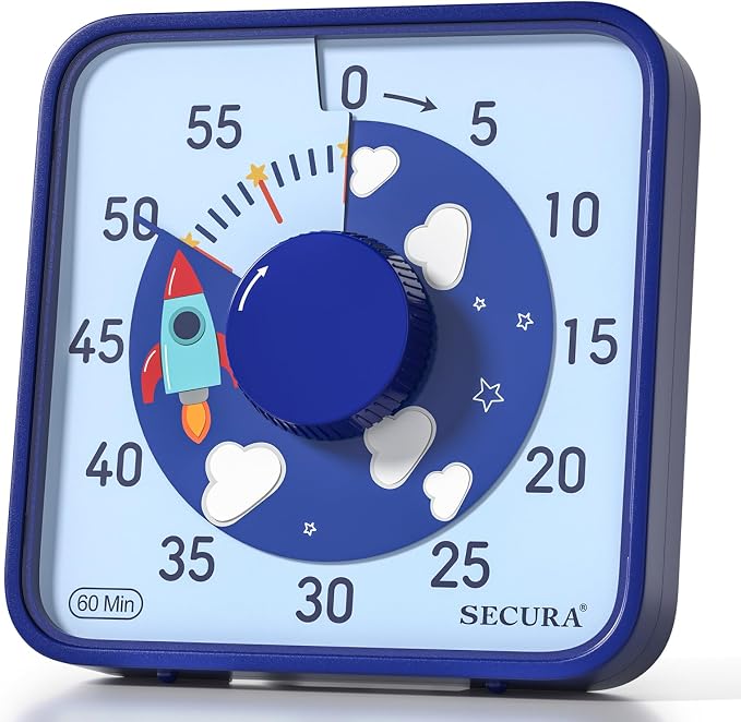 Secura 7.5-Inch Rocket Pattern Visual Timer by Secura