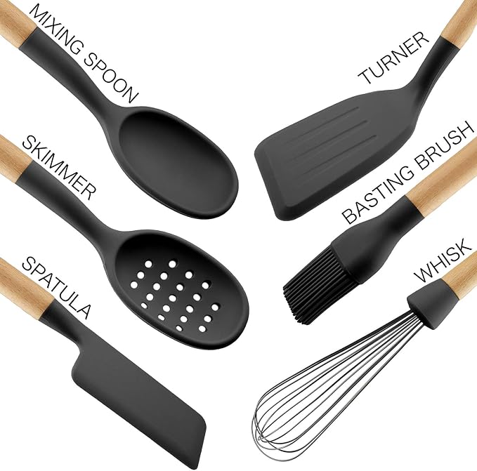 Country Kitchen Non Stick Silicone Utensil Set - Image 2