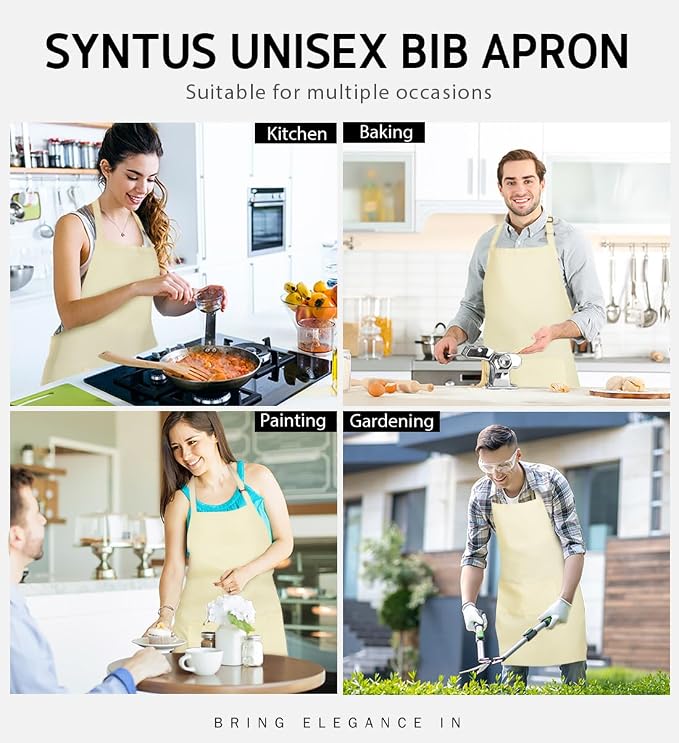 Syntus Apron for Men Women, Adjustable Cooking Kitchen Chef Aprons - Image 6