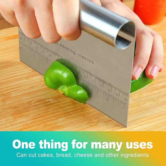 2 Pack Stainless Steel Dough Cutter & Pastry Scraper, Bench Knife - Image 5