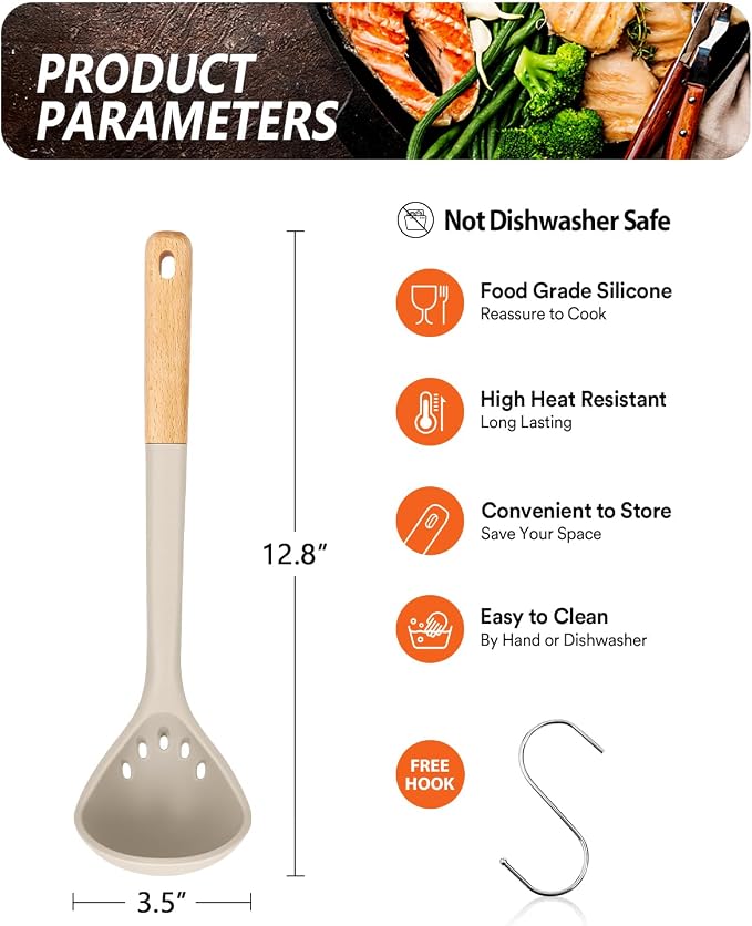 Large Silicone Ladle Spoon for Soup, Non Stick Kitchen Utensils - Image 2