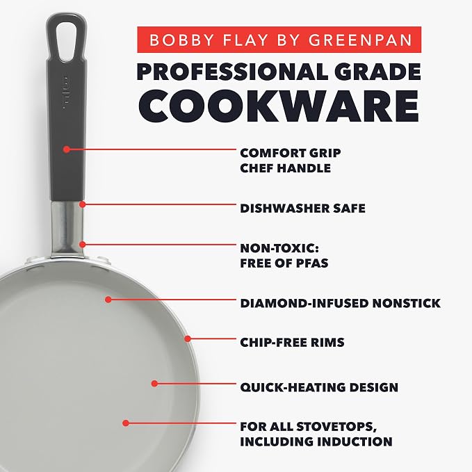 GreenPan x Bobby Flay 12" Nonstick Frying Pan Skillet, PFAS-Free Diamond Ceramic - Image 5