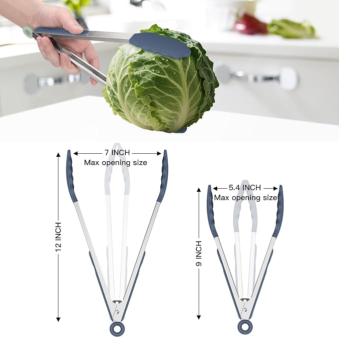 HOTEC Premium Stainless Steel Locking Kitchen Tongs - Image 3