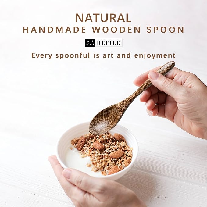 2 PCS Small Wooden Spoons, 5.8 Inch Honey Spoons - Image 4