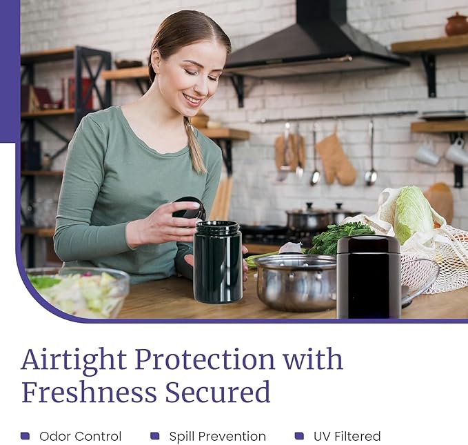 Infinity Jars 500ml Airtight UV Glass Jars Odor Blocking, Antistatic, Light - Image 8
