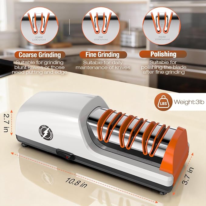 Replaceable Sharpener Electric Knife Sharpener, 3-Stage - Image 5