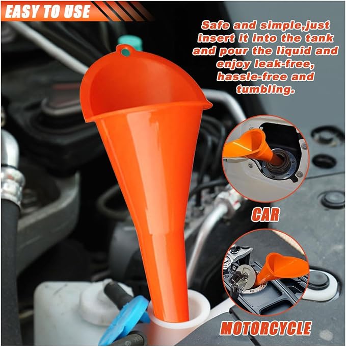 2PCS Long Neck Oil Funnels, Plastic Funnel - Image 5