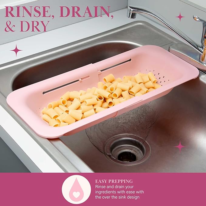 Paris Hilton Over the Sink Expandable Colander, Extendable Strainer, Adjustable - Image 4