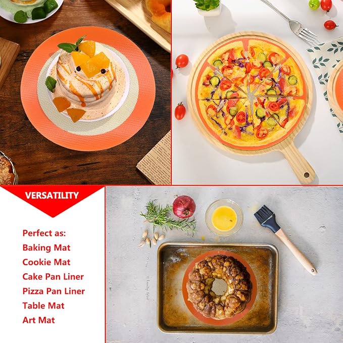 Round Silicone Baking Mats for 8 Inch Cake Pan, Food Grade, Reusable Silicone - Image 7