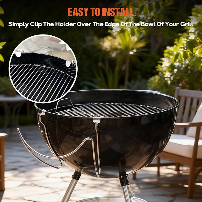 onlyfire Grill Lid Holder, Stainless Steel Slide a Side Lid Prop - Image 4