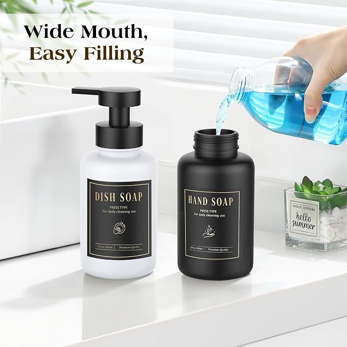Luxspire Foaming Soap Dispenser, Glass Foam Pump Soap Dispenser, Non-Slip Hand - Image 4