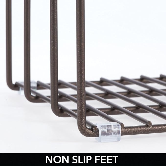 mDesign Steel Storage Tray Organizer Rack - Image 3