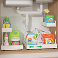 REALINN Under Sink Organizer Pull Out, L-Shaped 2 Tier Cabinet Organizer by REALINN