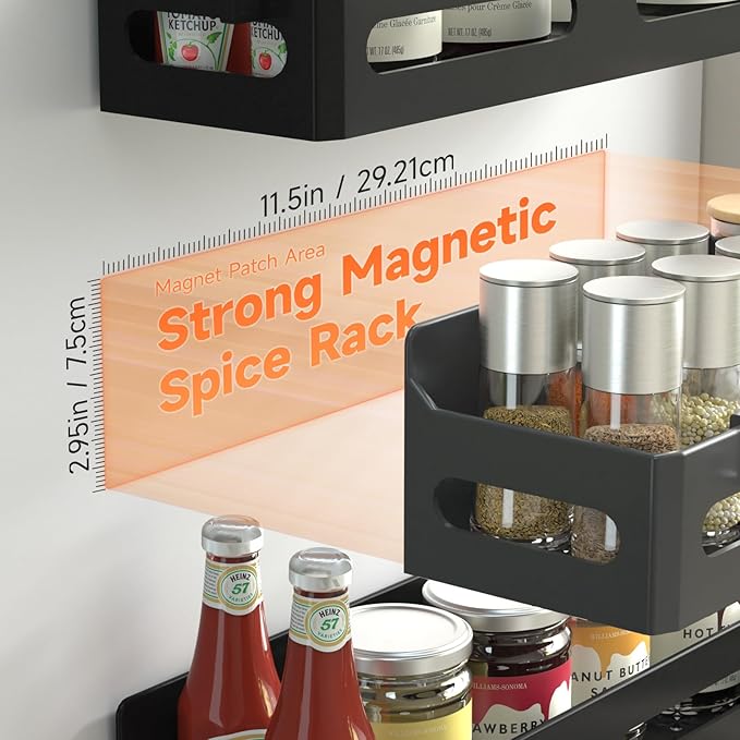 Sevenblue 2 Pack Strong Magnetic Spice Rack - Image 2