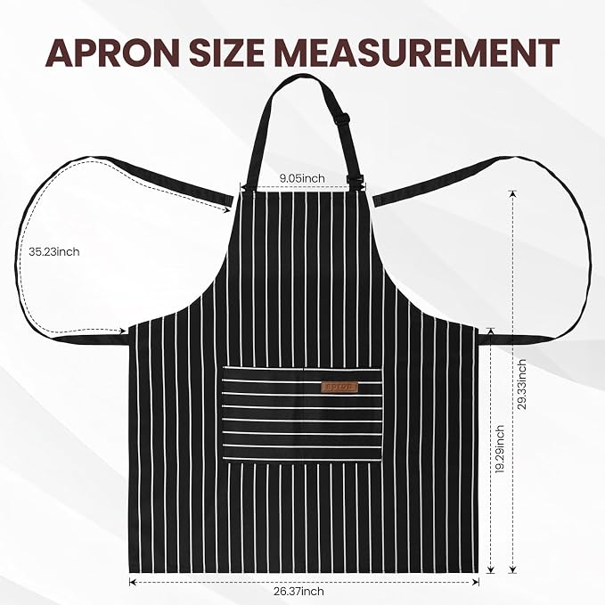 Serrenf 2 Pack Apron, Cooking Kitchen Aprons, Adjustable Bib Apron - Image 2