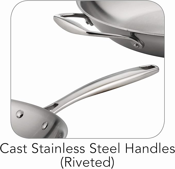 Tramontina Signature Tri-Ply Clad Stainless Steel 12-Inch Large Frying Pan - Image 3