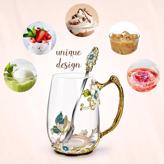 OEAGO Birthday Gifts for Women Mom Glass Coffee Enamels Mug Best Mothers Day - Image 6