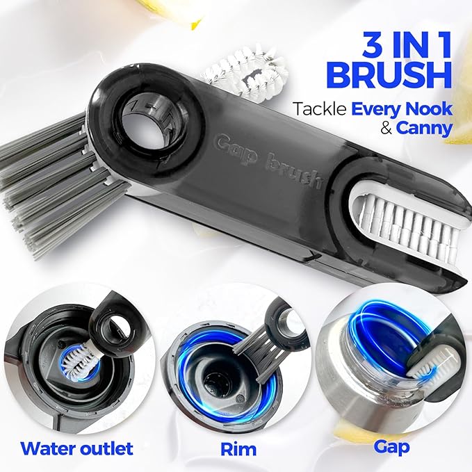 Holikme 6 Pack Bottle Brush Tube Set, 3 Straw Brushes, Portable 3-in-1 Bottle - Image 3