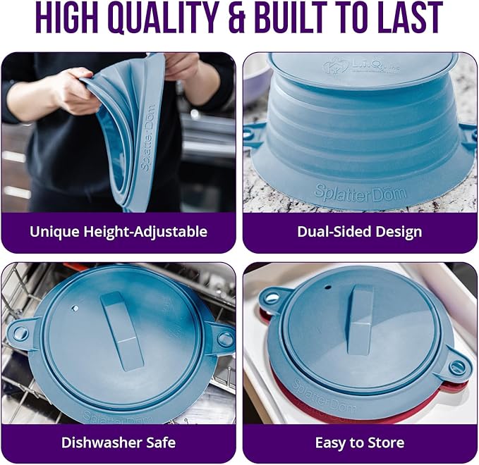 L.I.Q Silicone Splatter Guard – Fits 8 and 10 Inch Pots – Microwave Safe and - Image 4