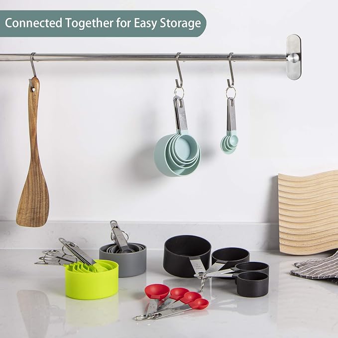 Measuring Cups and Spoons Set of Huygens Kitchen Gadgets 10 Pieces, Stackable - Image 5